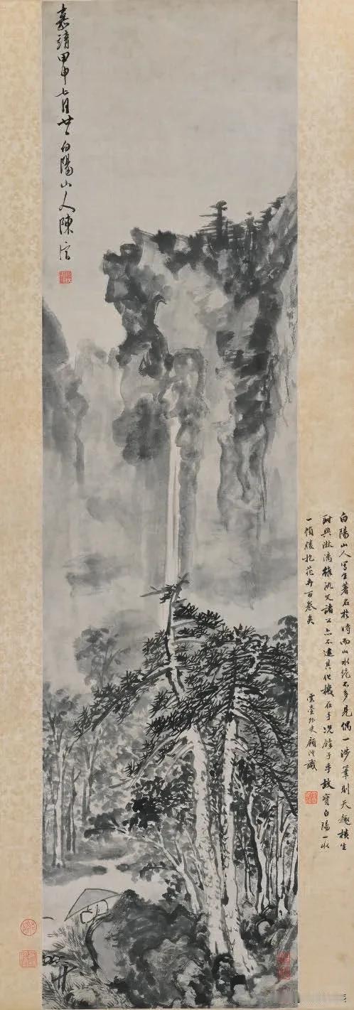 每日中华名画|明 陈道复《松溪风雨图》
《松溪风雨图》绘于嘉靖三年（1524年）