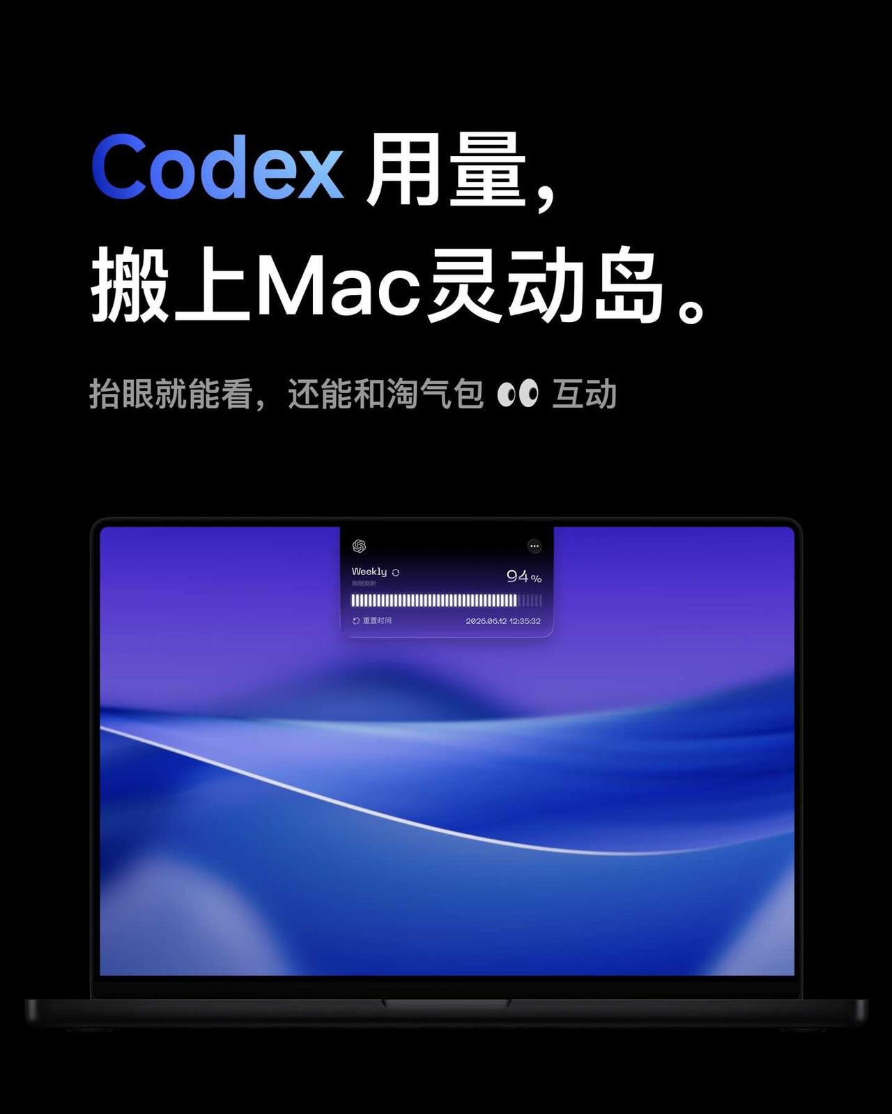 Codex 用量搬上 mac 灵动岛
plus 用户总想知道自己的额度还剩多少。