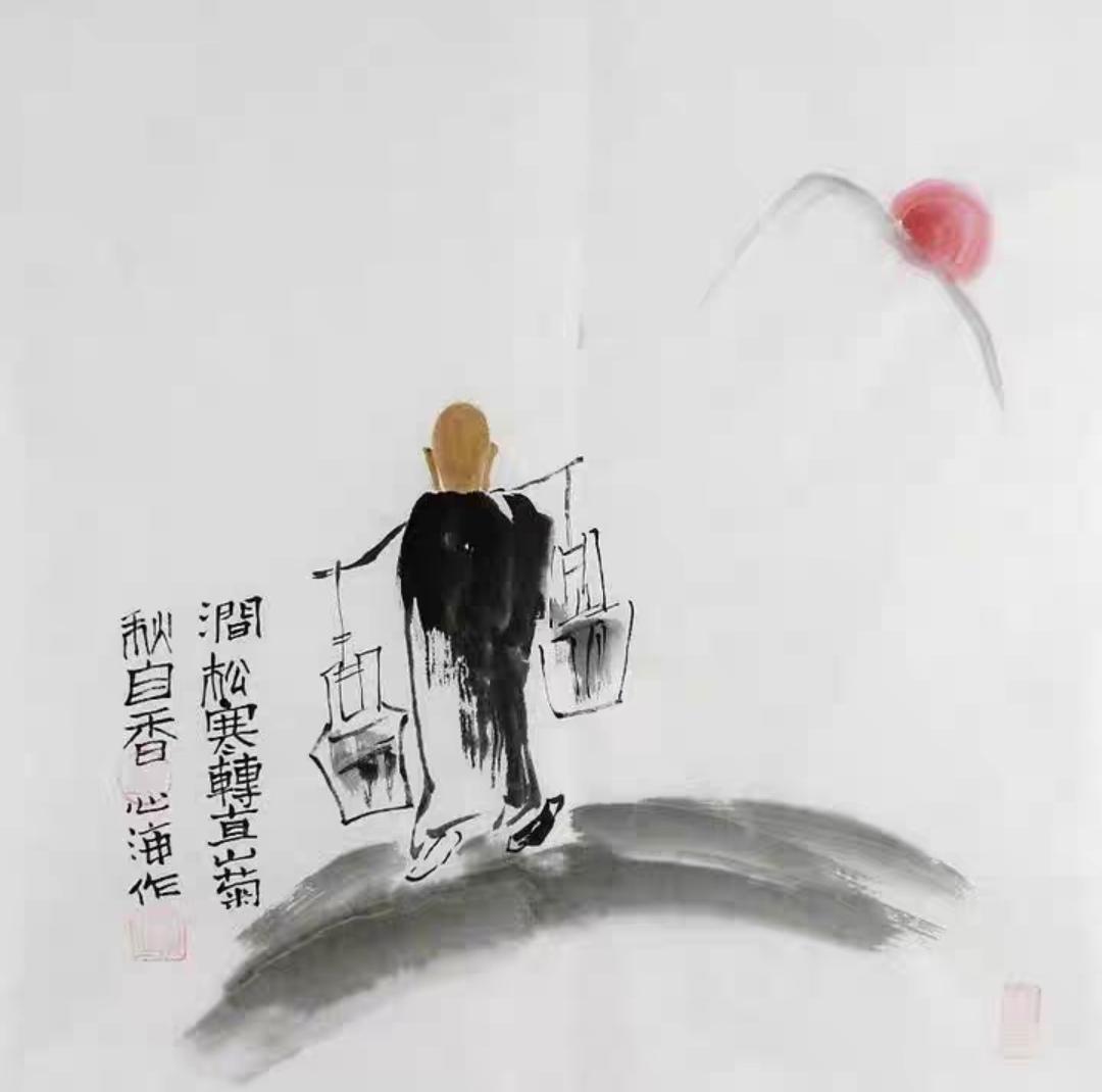 上联，暖阳东山路上僧，寺庙挑水

下联，？？？