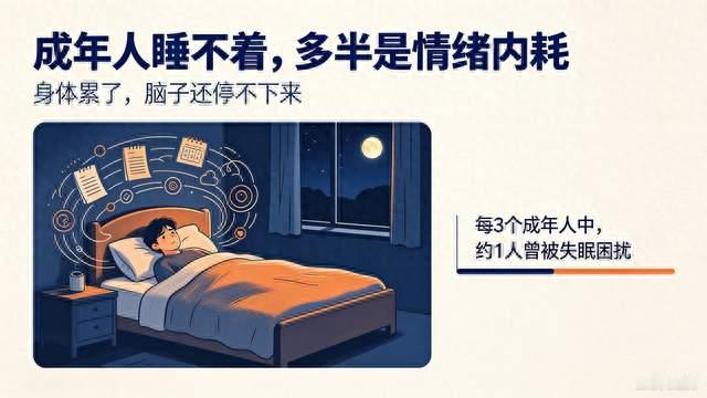 成年人睡不着，多半是情绪内耗在作怪