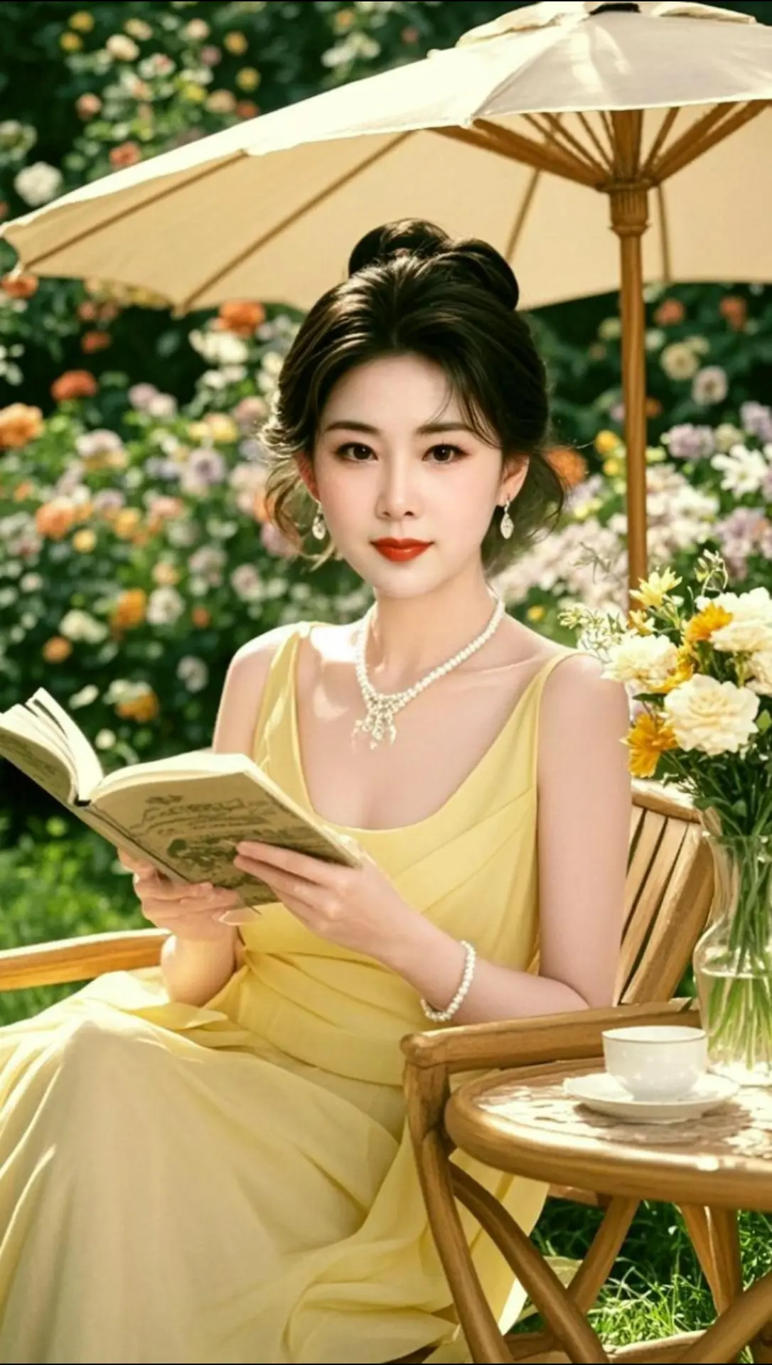 AI花园阅读照 ai创作