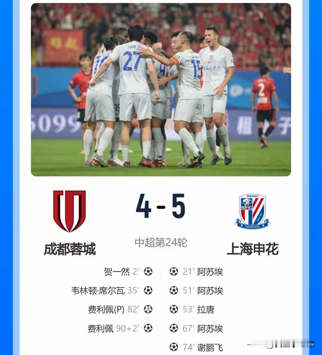 5:4申花赢下惊险局，拉唐和米内罗差点沦为罪人
申花赢了，本以为是大胜，没想到最