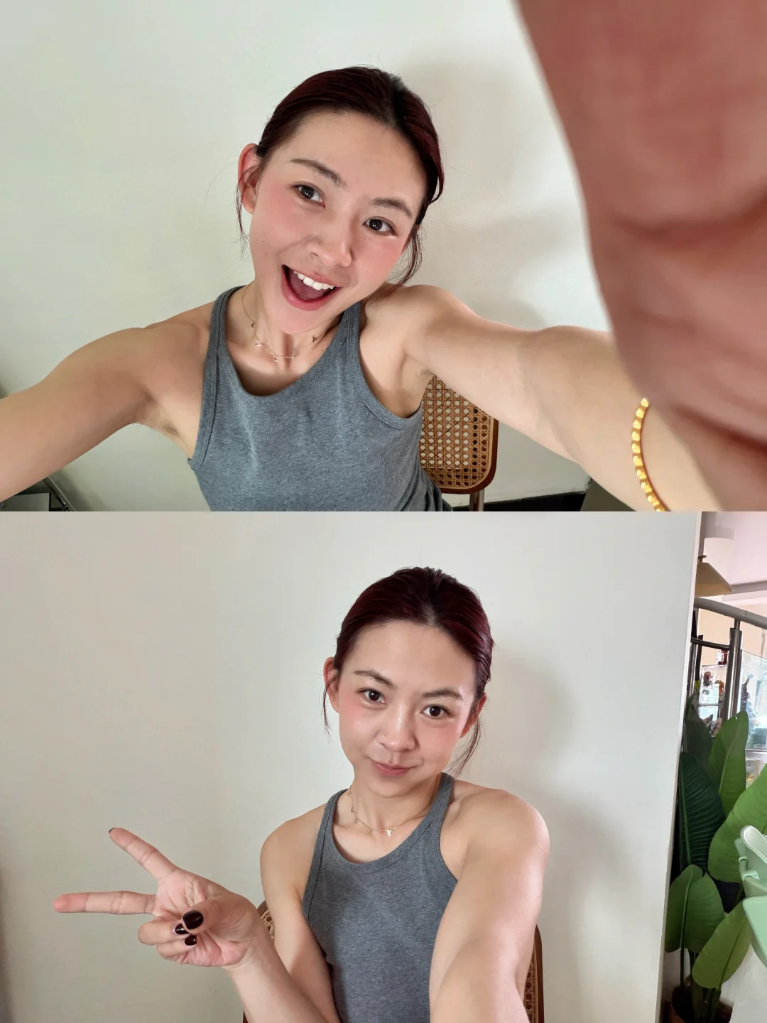 把头发梳成大人模样