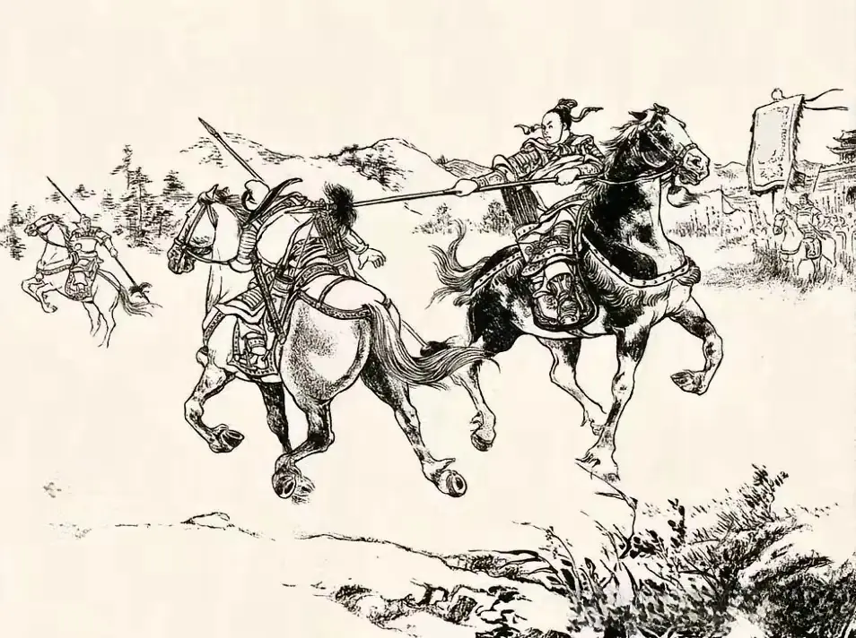 一战二。两员战将戴罪立功，率领一万人马来战。两阵对圆射住阵脚，对方一员...