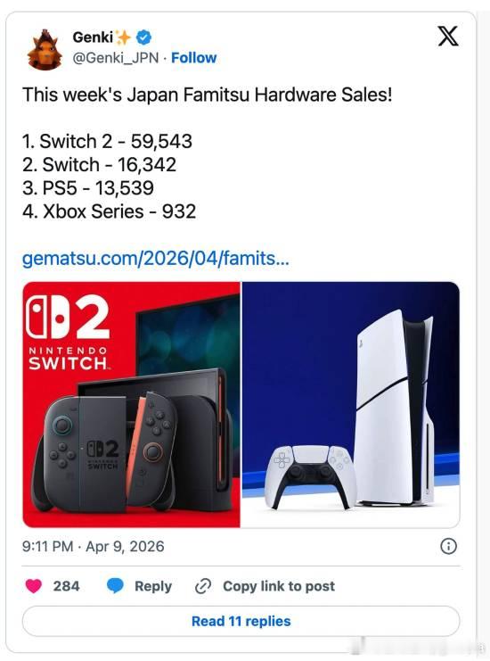 NS2成日本最畅销主机索尼旗下游戏主机在日本市场出现明显销售压力。随着PlayS