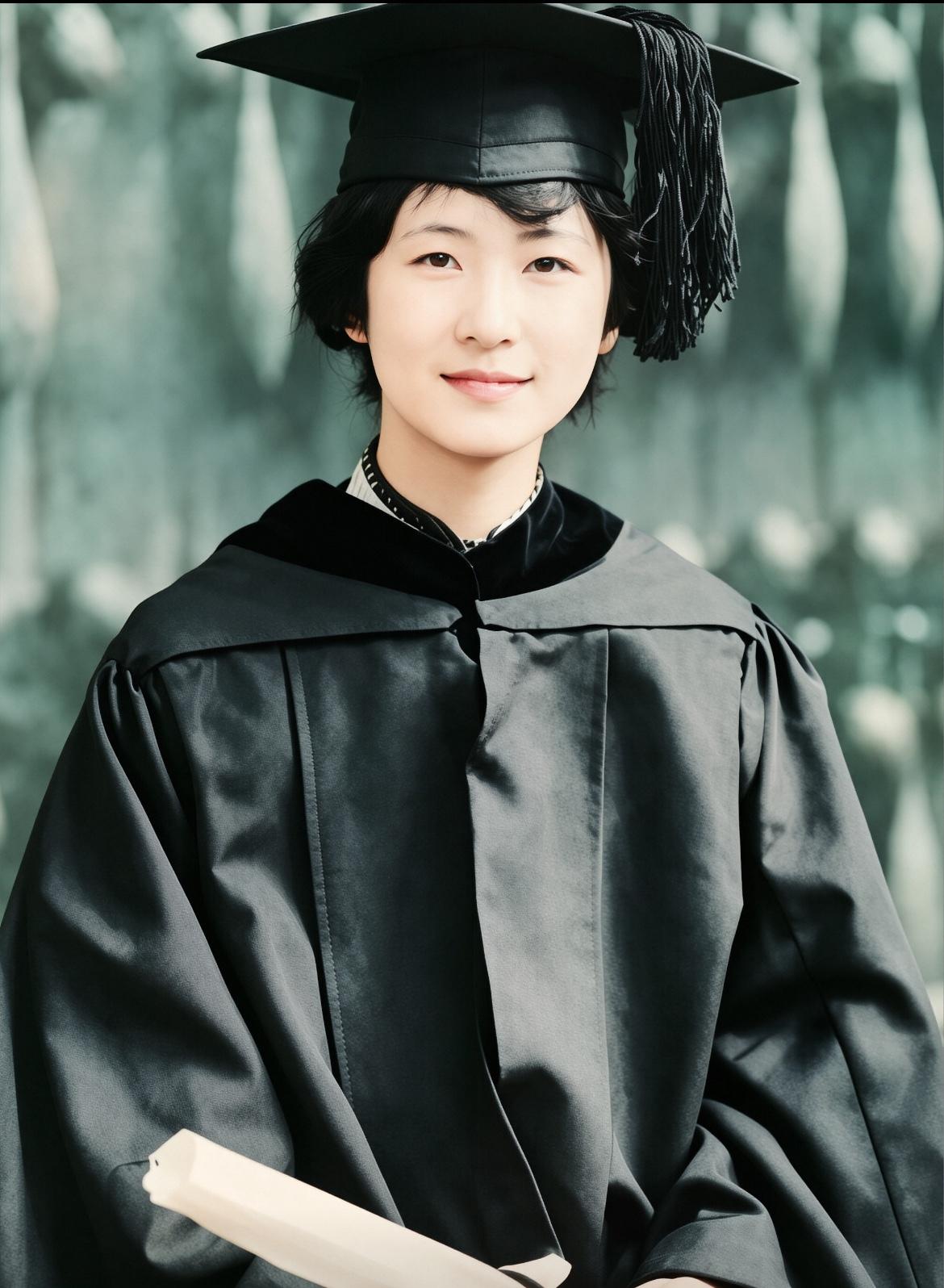 1927年，23岁的林徽因在美国宾夕法尼亚大学的毕业留影。照片中，她头戴学士帽，
