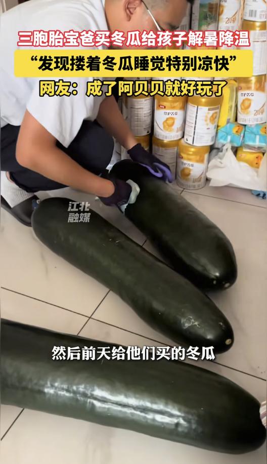 “太有头脑了！”辽宁，男子为了节省空调费，竟然花82元买了3个冬瓜，给3个孩子一