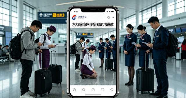 空姐机舱下跪？东航客服回应：高度重视，事件仍在核实