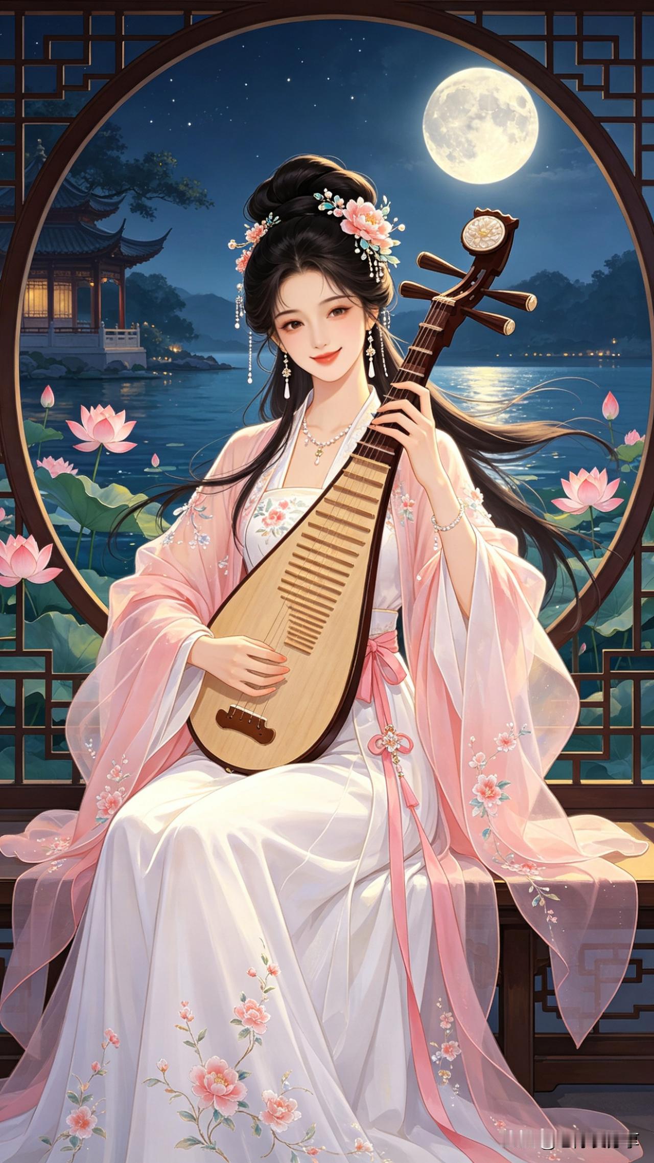 月下弦音

月光淌过琴弦，
把心事轻轻弹散。
荷香漫过指尖，
将疲惫悄悄吹远。