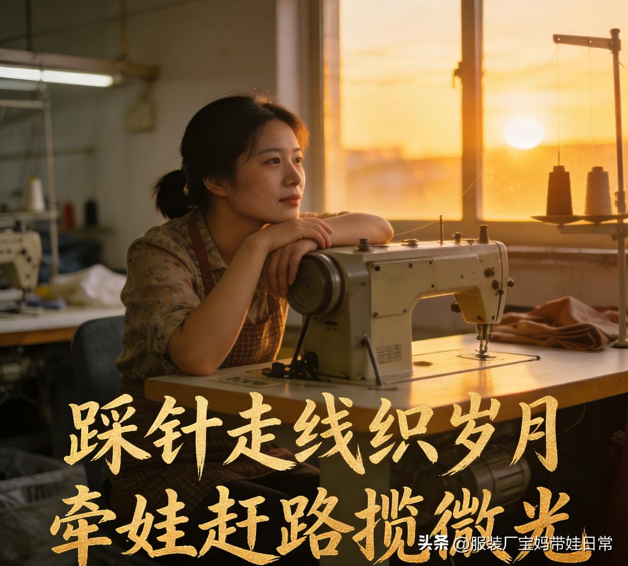 踩针走线织岁月，牵娃赶路揽微光