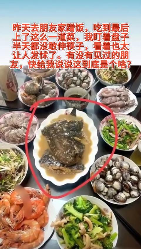 昨天去朋友家蹭饭，吃到最后上了这么一道菜，我盯着盘子半天都没敢伸筷子，看着也太让