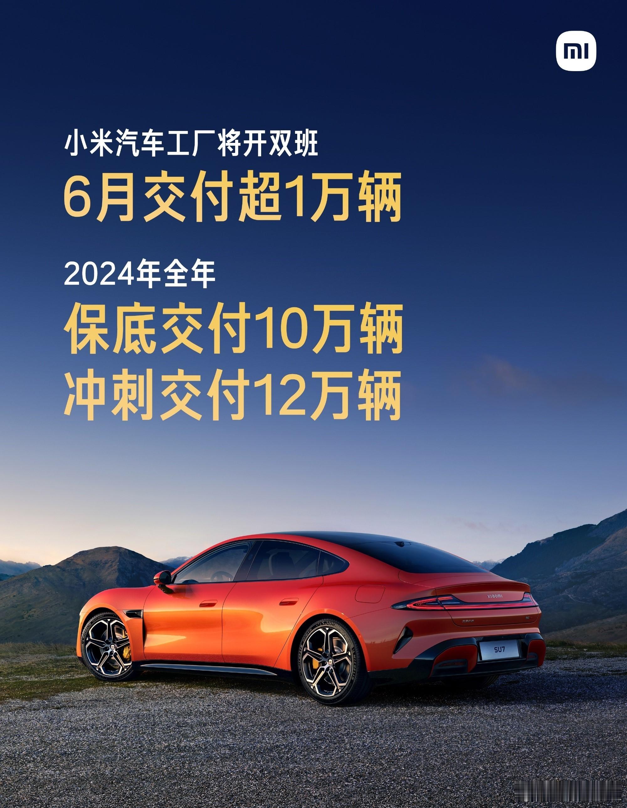 开始提产能了！小米汽车工厂将开启双班工作。小米的目标：6月交付超1万辆，全年保1