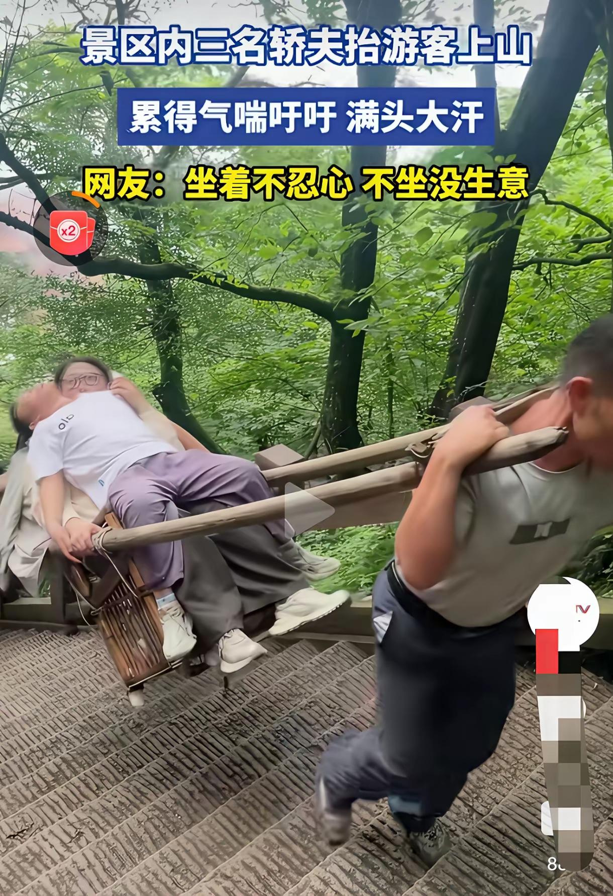 1、任何风景区，抬轿不是谁想抬就能抬，都是有组织的并交了管理费。
2、抬几个人、