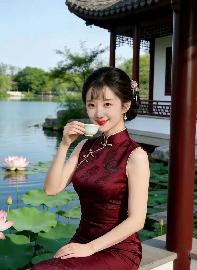 上联：疏篱把酒花含笑
下联：树下品茶竹叶青