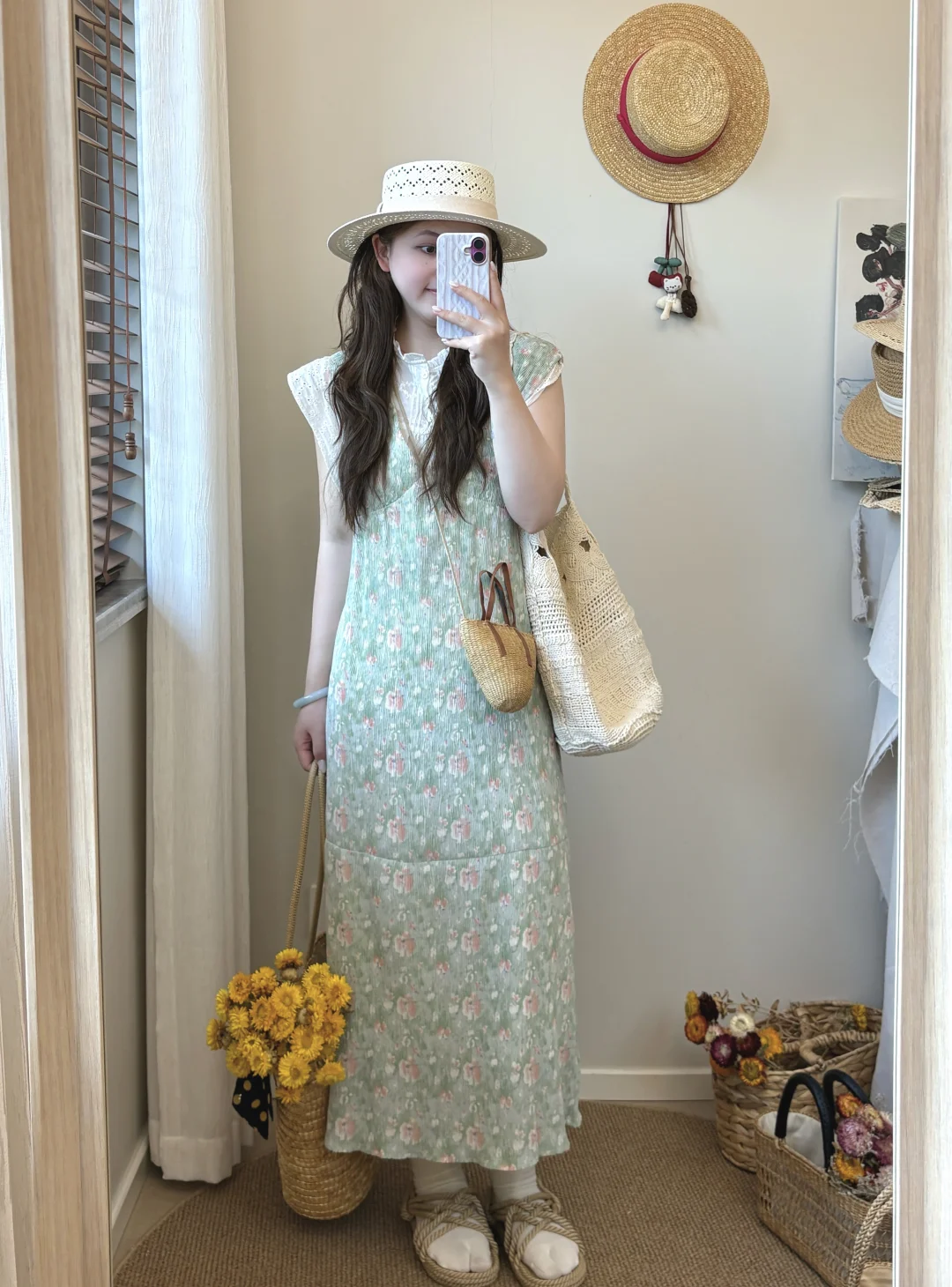 🎀温柔碎花裙和小飞袖