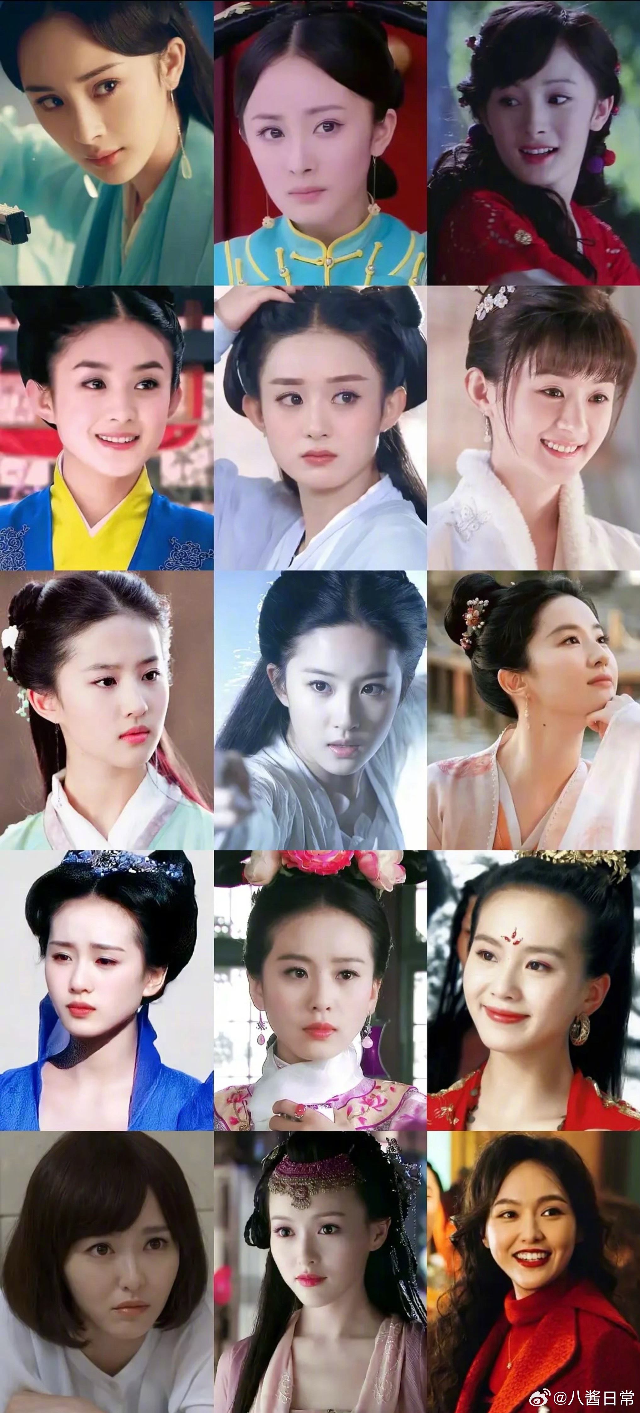 杨幂、赵丽颖、刘亦菲、刘诗诗、唐嫣85花的人生角色，看看你认识几个 杨幂赵丽颖 