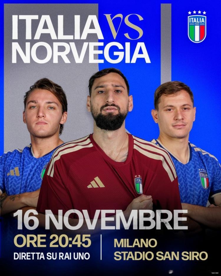 北京时间明天凌晨3点45分，意大利将在欧洲世预赛最后一轮比赛中主场对阵挪威。由于