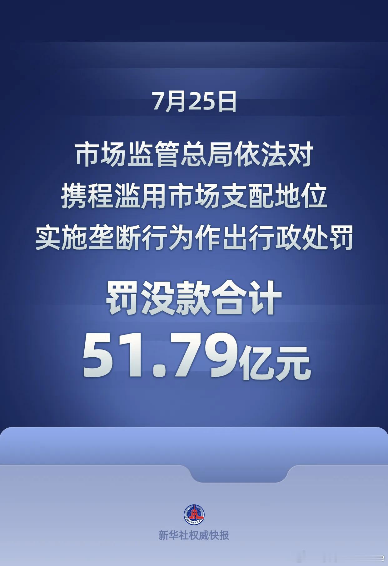 携程被罚51.79亿 