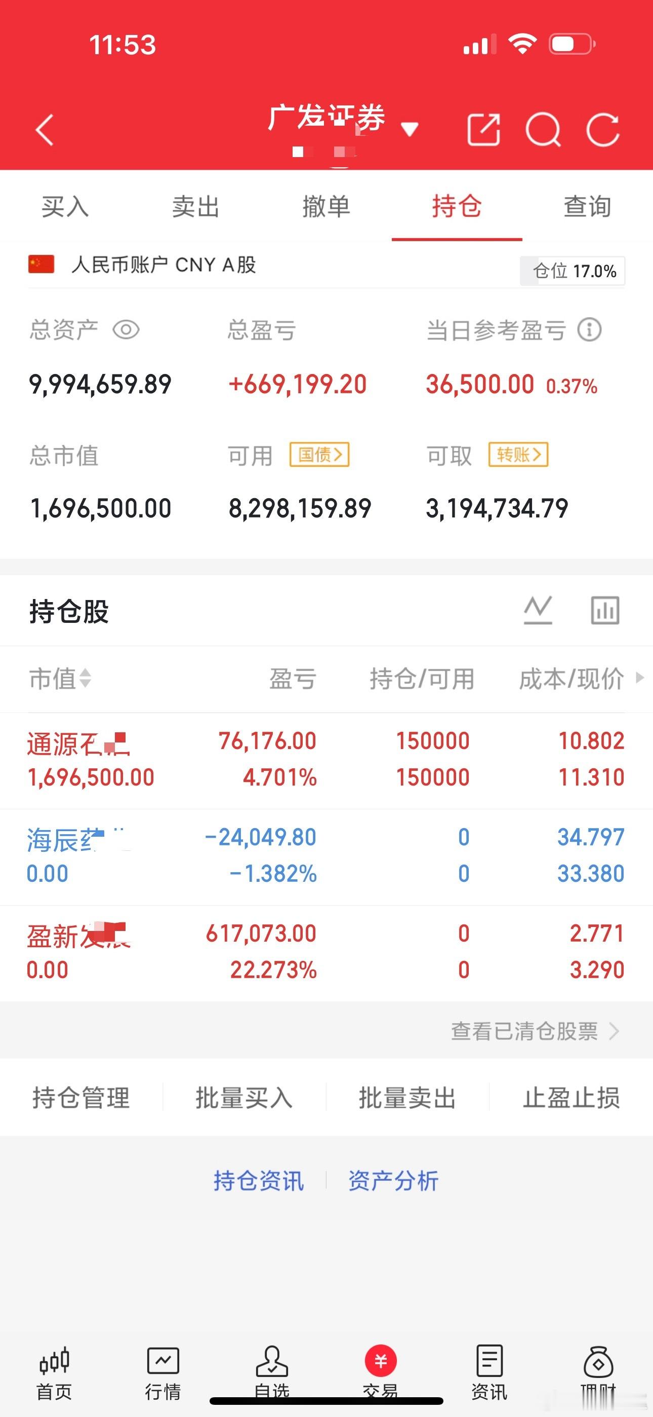 盈新与海辰早盘已出，通源持有格局中（求稳可以择机落袋） 
