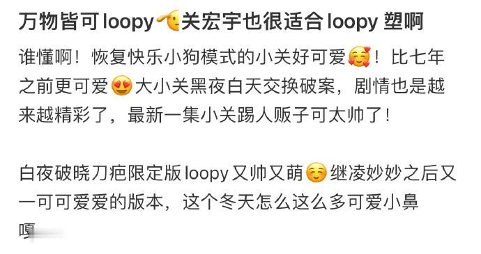 潘粤明loopy同款表情包  关宏宇loopy塑 白夜追凶里关宏宇的角色形象，因