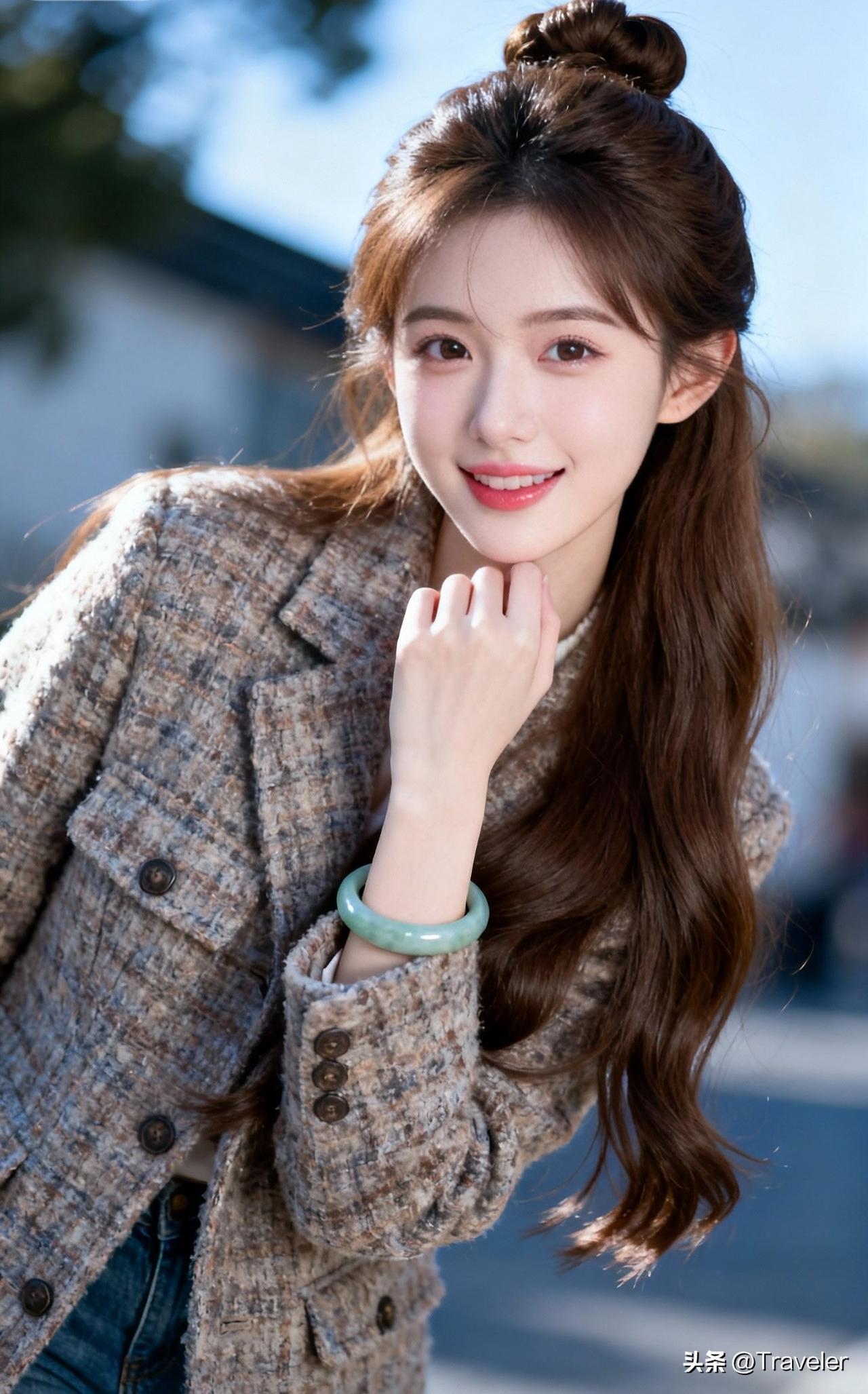 笑靥如花，温婉似水。