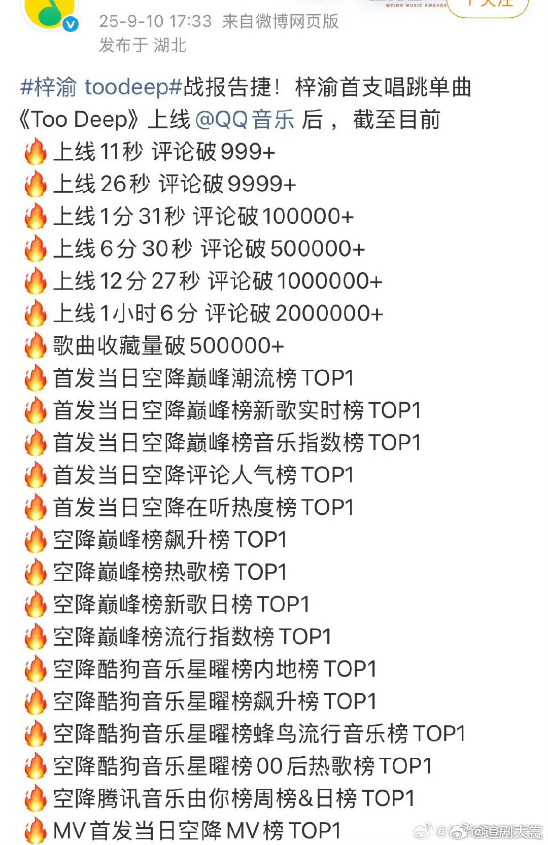梓渝首支唱跳单曲toodeep战报梓渝首支唱跳单曲战报 梓渝首支唱跳单曲tood
