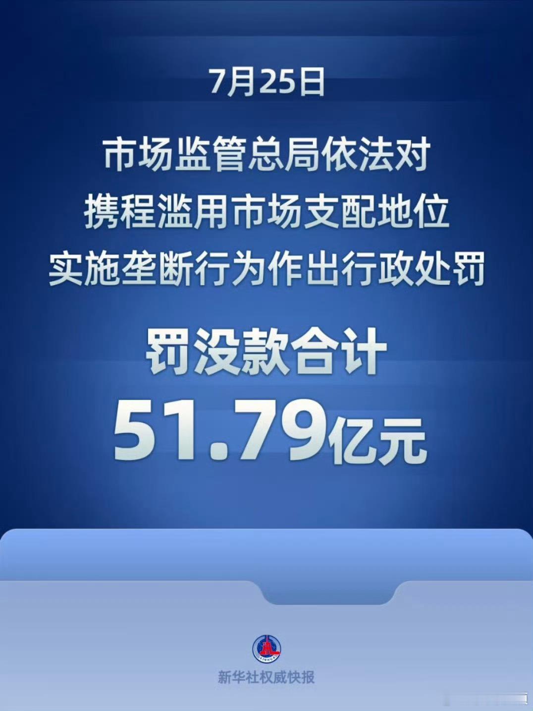 【责令携程退还强制扣除酒店的1.22亿】携程被罚51.79亿 根据《反垄断法》第