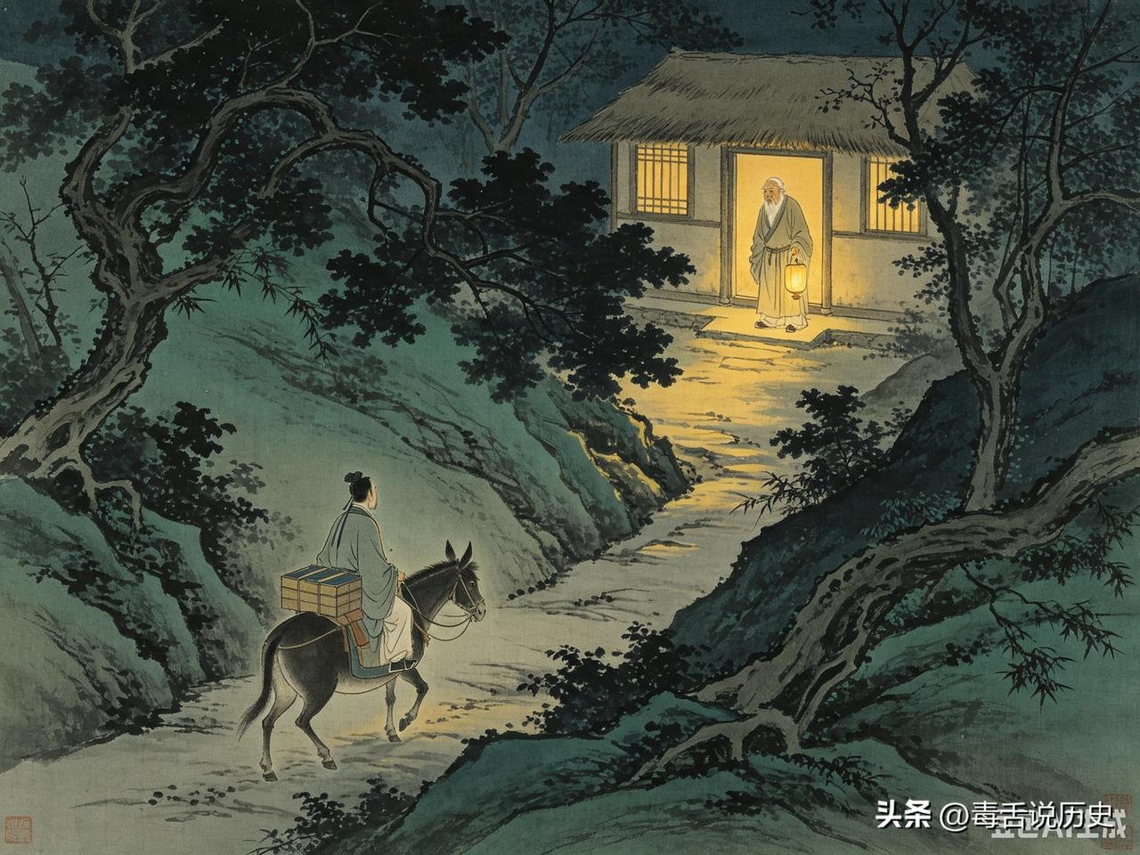 唐元和年间，杨生赴京赶考，走得急，天色暗下来的时候，还在一条窄窄的山路，路越走越
