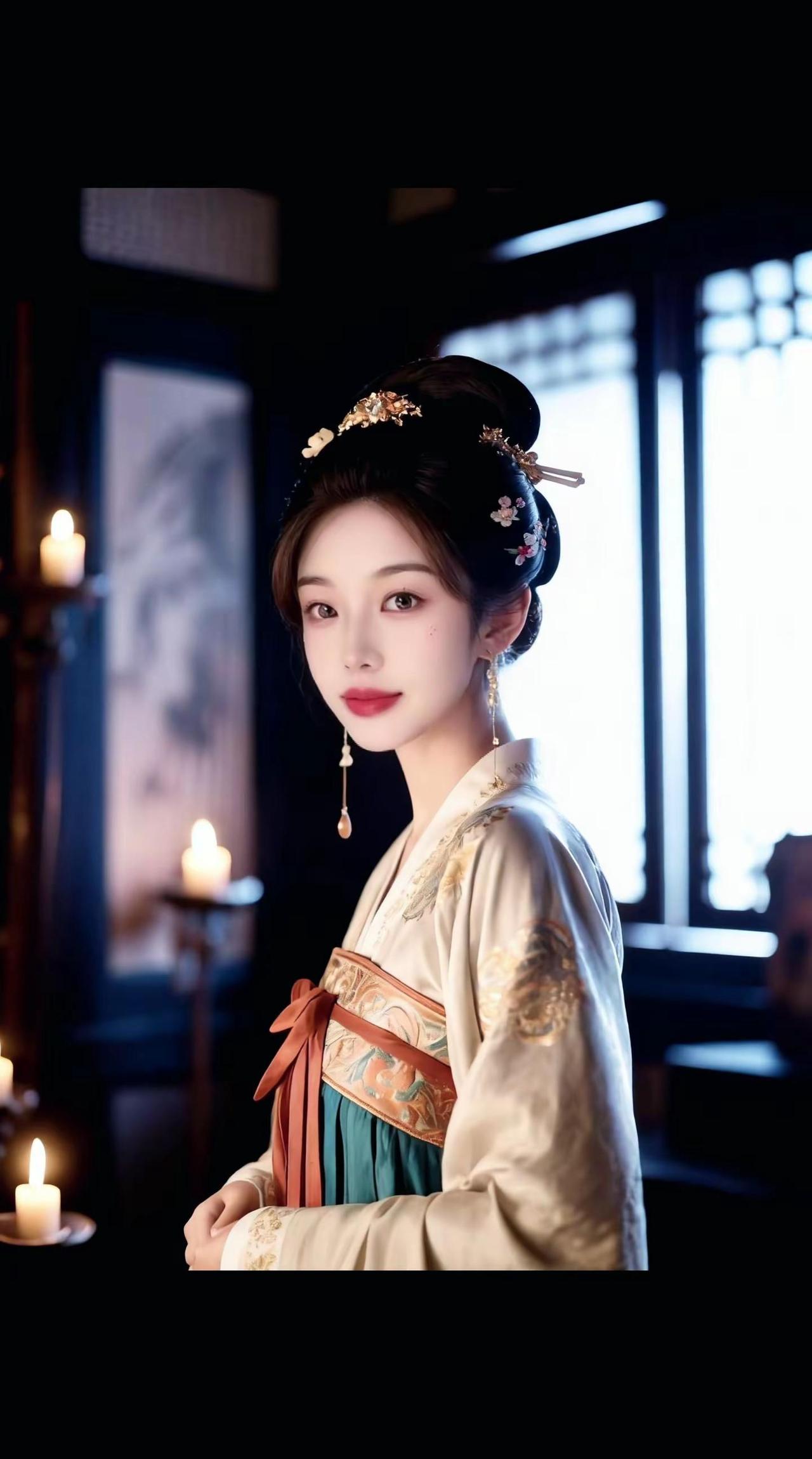 唐诡女儿妆。AI创作形象 ai创作 精致妆容