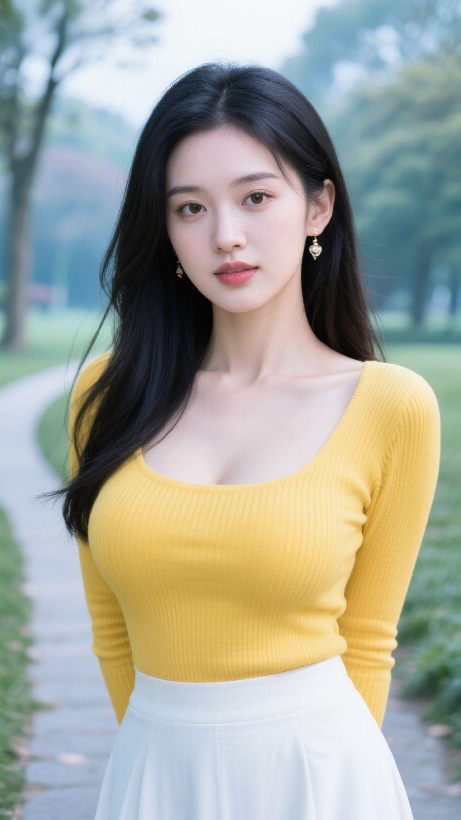 晨园幽径即景
 
曲径蜿蜒入翠林，繁枝叠影覆清阴。
平芜细草铺新绿，高树含烟送晓