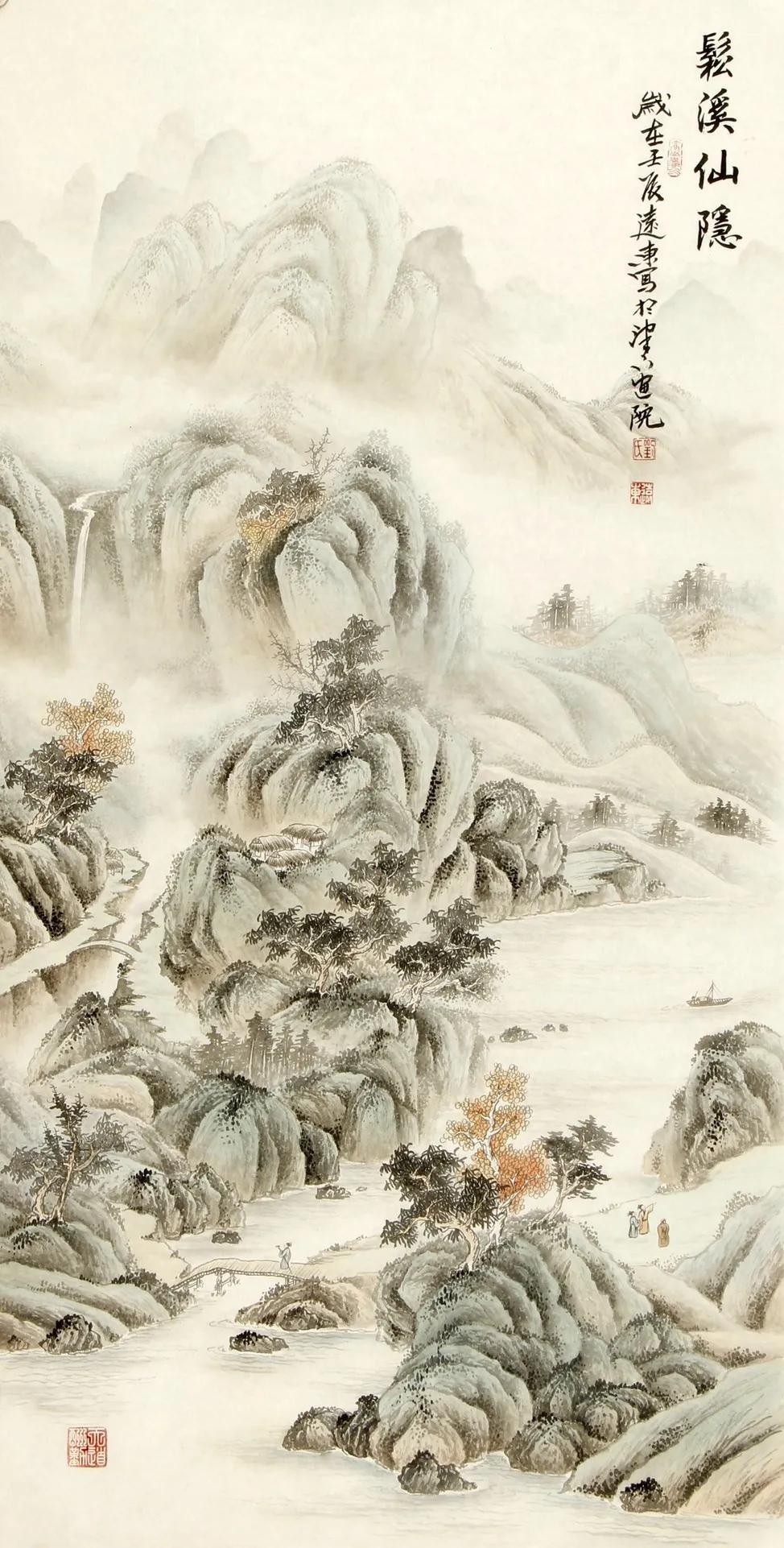 邂逅刘远东的工笔山水画，仿佛踏入清幽之境。他以细腻笔触勾勒山峦起伏，皴擦点染间，