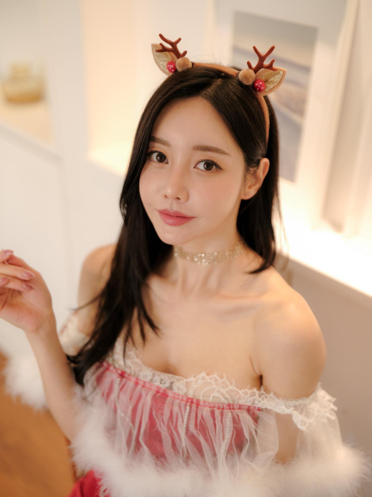 圣诞鹿角发带，甜美少女心。