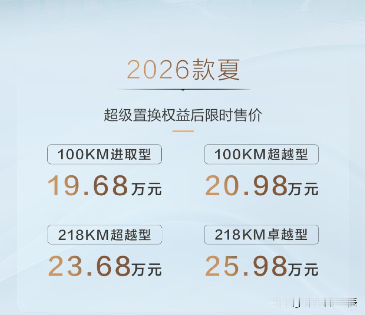 26款比亚迪夏正式发布19.68万元起步，就可以拥有大七座的夏，26款夏的价格是