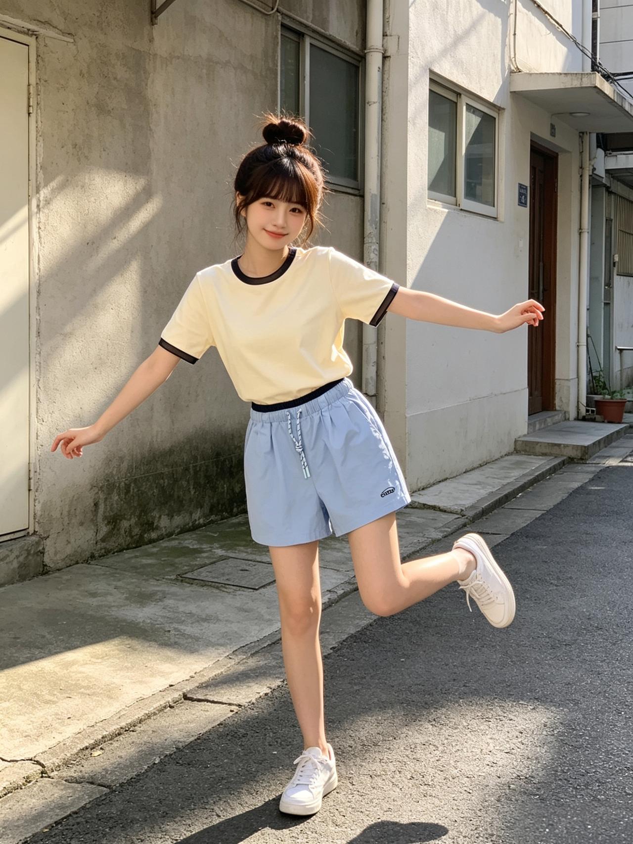 元气少女街头穿搭，轻松自在，活力满满！🌞👗👟女生如何穿搭看起来时尚更有品味