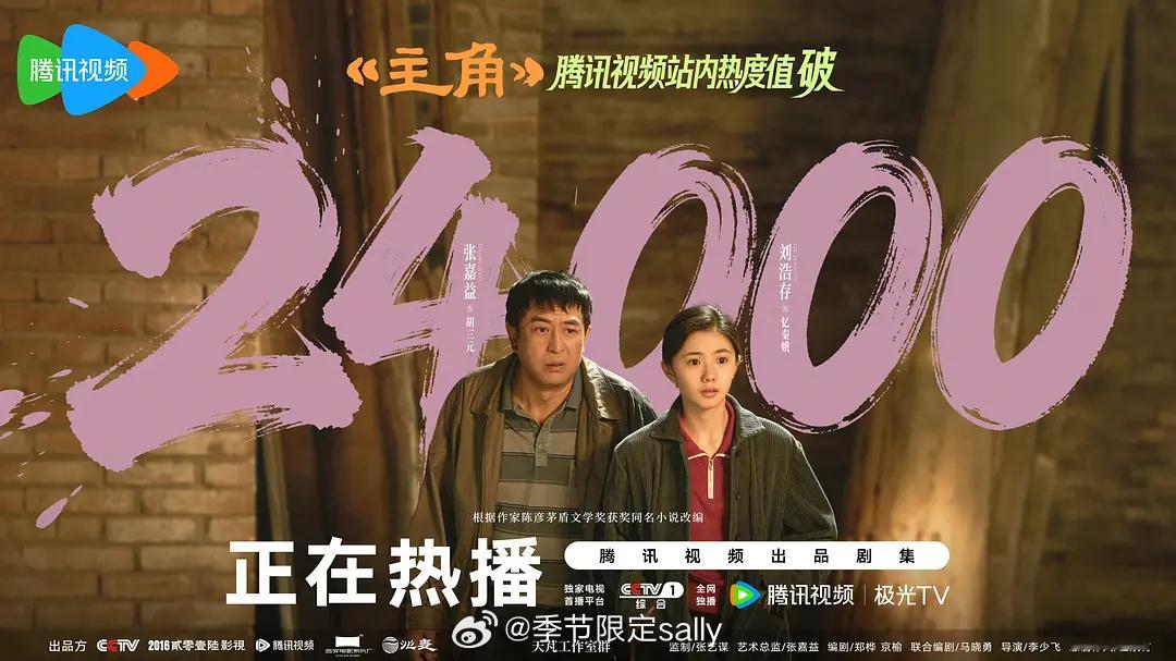 《主角》腾讯视频站内热度破24000了 