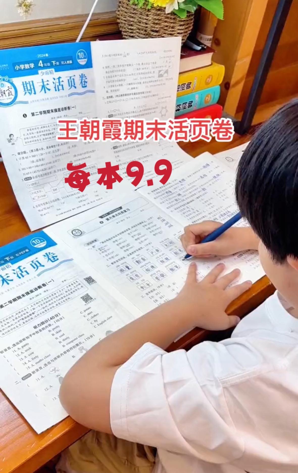 王朝霞期末活页卷来喽。专为孩子的期末复习，查漏补缺夯实基础，题型丰富，做到全面提升