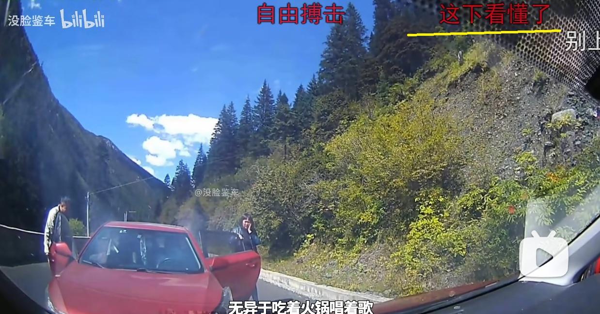 刷到一个道路责任事故集锦视频，其中有一辆车开到对面车道逆行超车撞了，车门打开出来