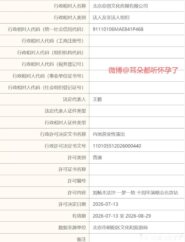 刘畅北京演唱会定档 审批落定！ 刘畅十周年专场《一梦一轶》8 月 29 日登陆北