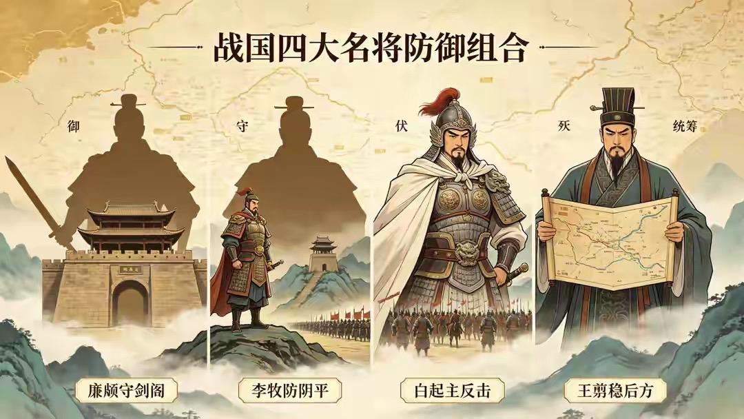 白起、王翦、廉颇、李牧四大名将联手守蜀，邓艾根本没有奇袭阴平的机会。李牧守北疆的