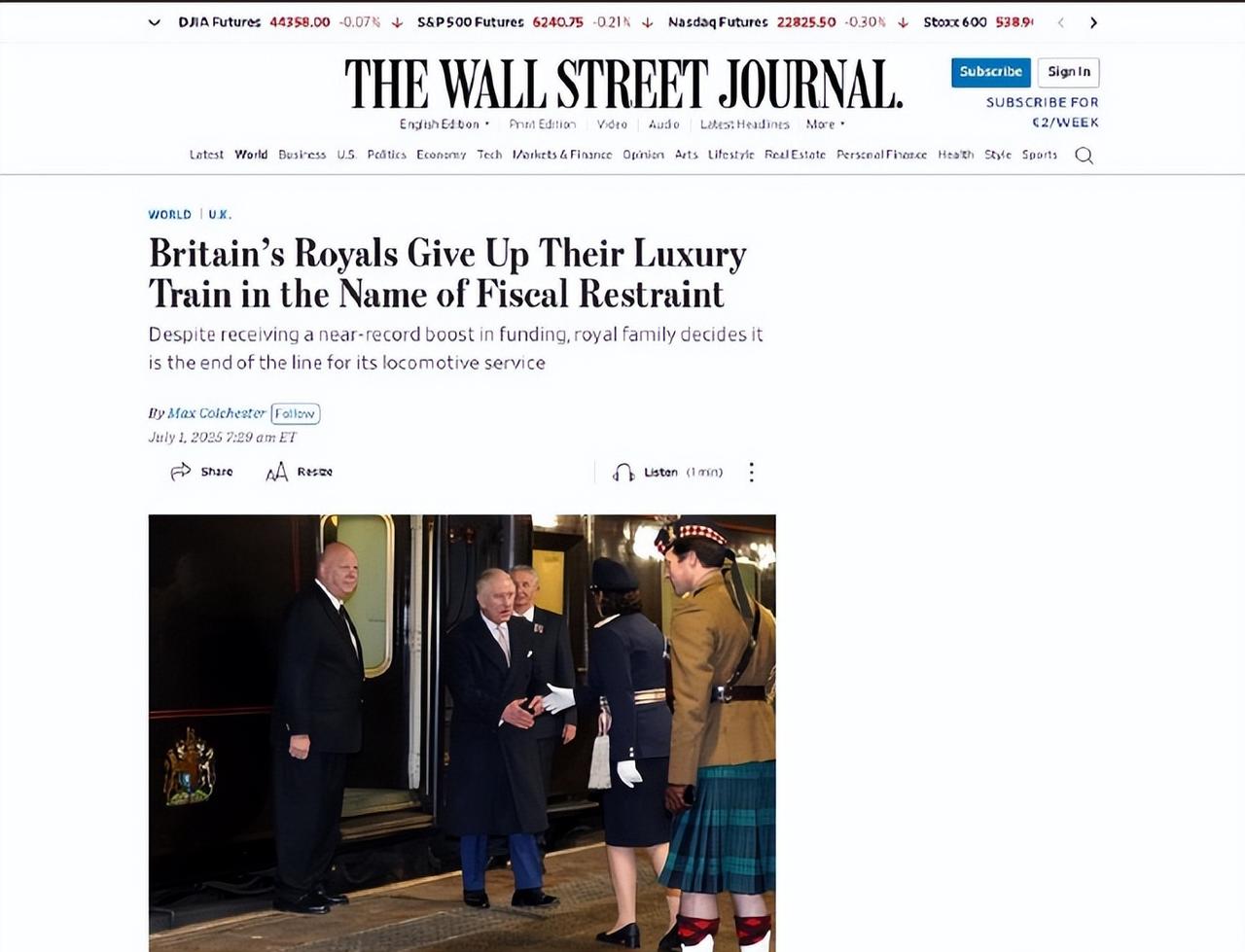 英国王室因英国面临的财政困境，将皇家专列停用。
经济收益问题
皇家专列因其高昂成