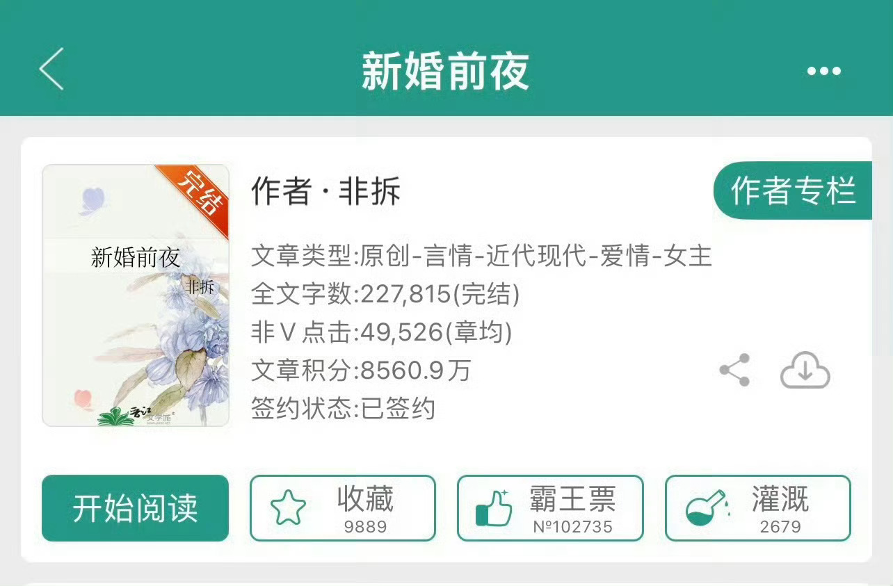 小说推荐：《新婚前夜》 作者:非拆简评：娇软木雕师女主vs清冷总裁男主，异国情缘