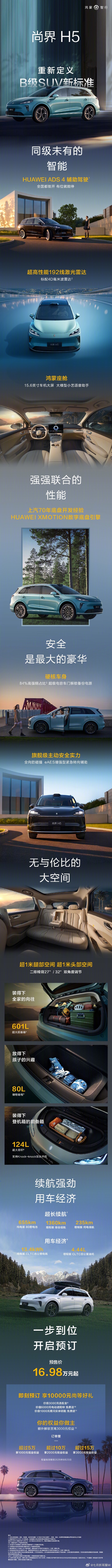 尚界H5预售16.98万起 这个预售价对市场冲击很大呀，HUAWEI ADS 4