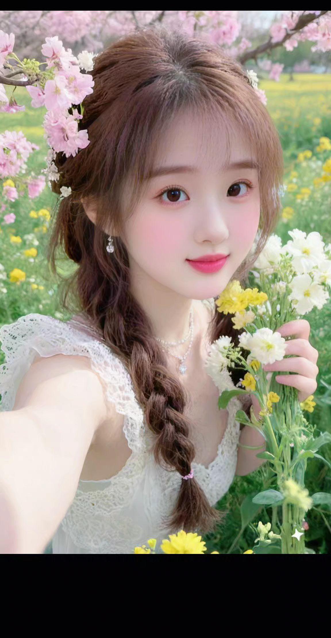 春天花儿开 赏花小姐姐