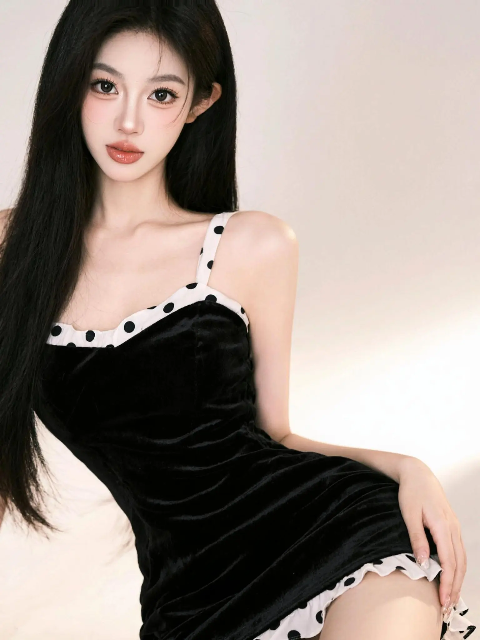 AI丝绒风写真 小黑裙 写真风格 玩法合伙人计划