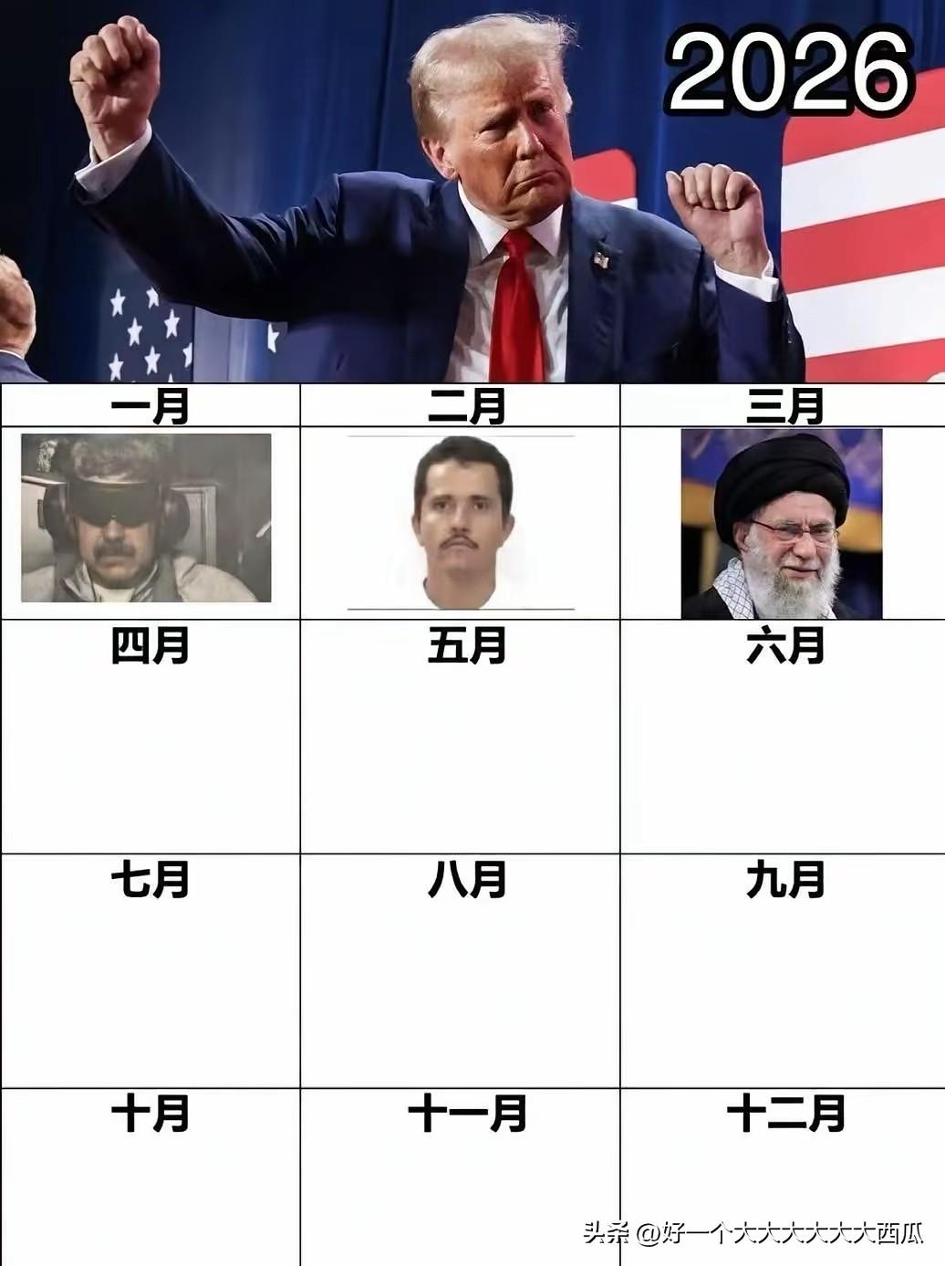 特朗普是不是有什么非常苛刻的KPI考核呀，
2026年才过了3个月，
每个月都有