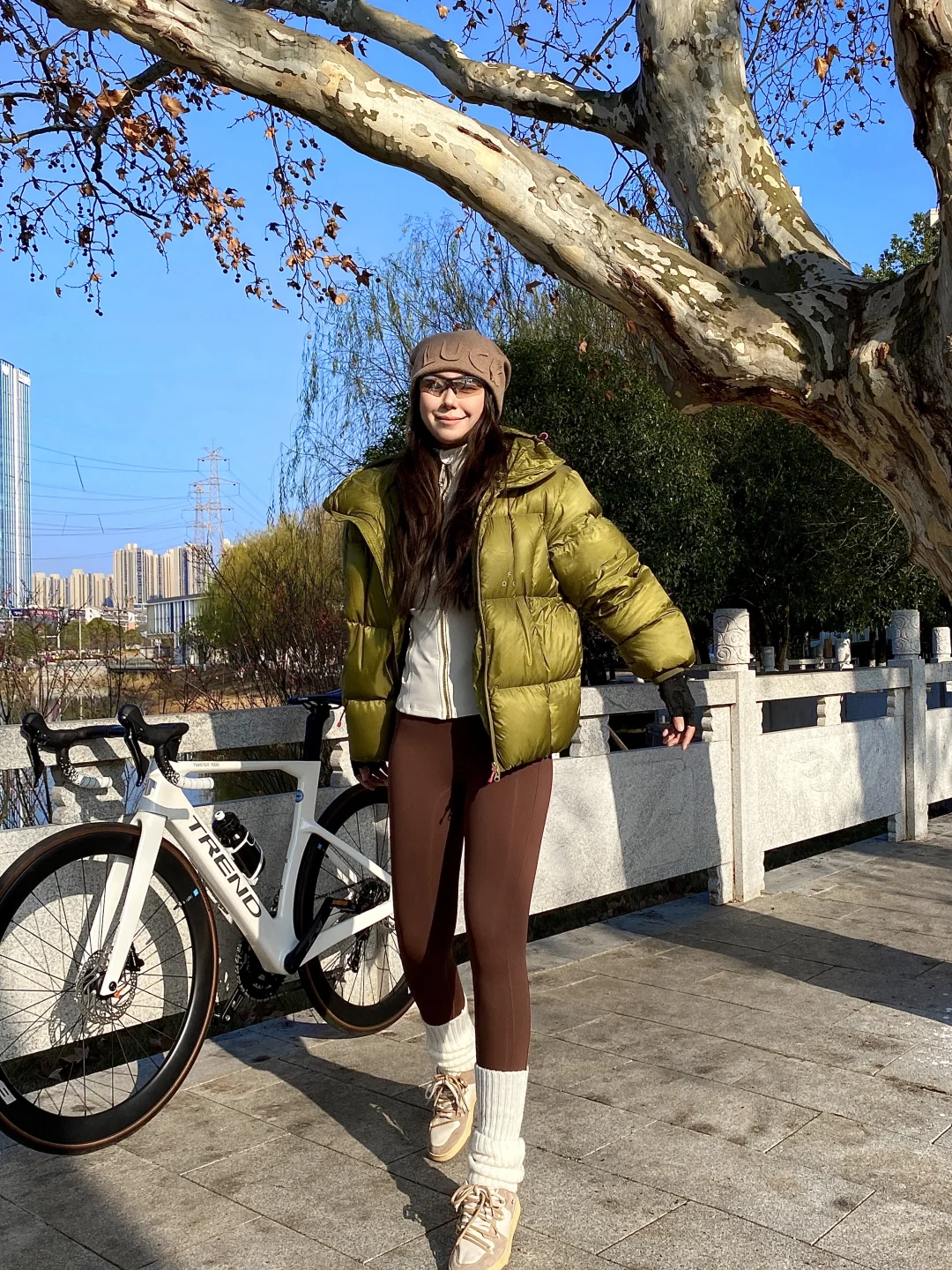 冬日骑行的森林系穿搭✨