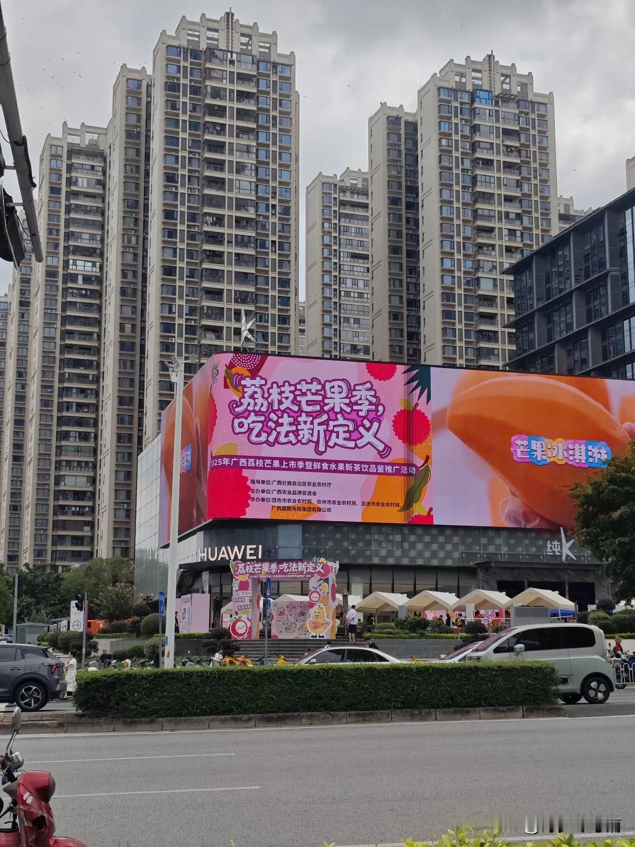 上周六南宁东葛绿地广场有个“荔枝芒果季，吃法新定义”的活动，我九点多就过去看了一