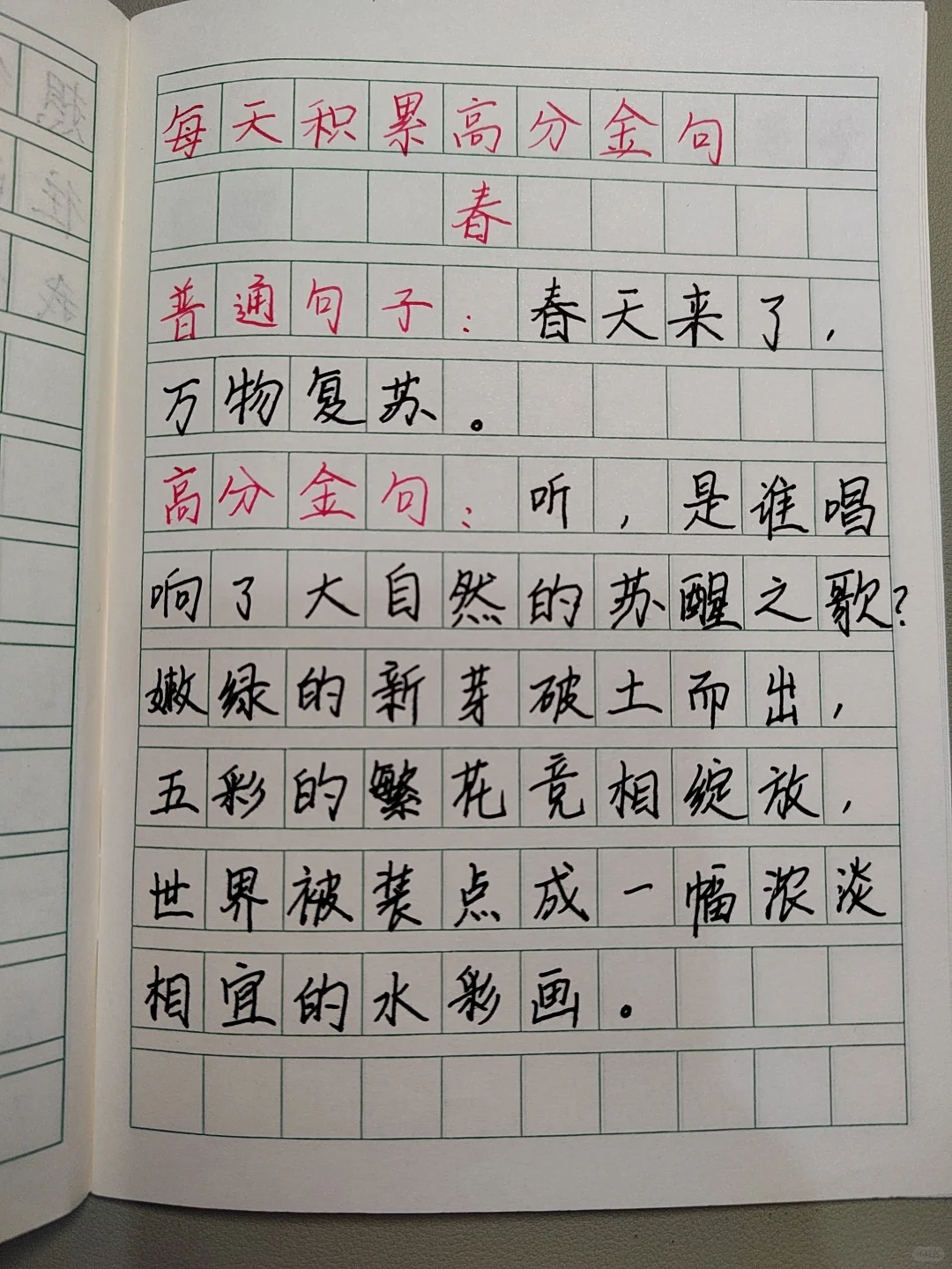 每日积累高分金句∽春