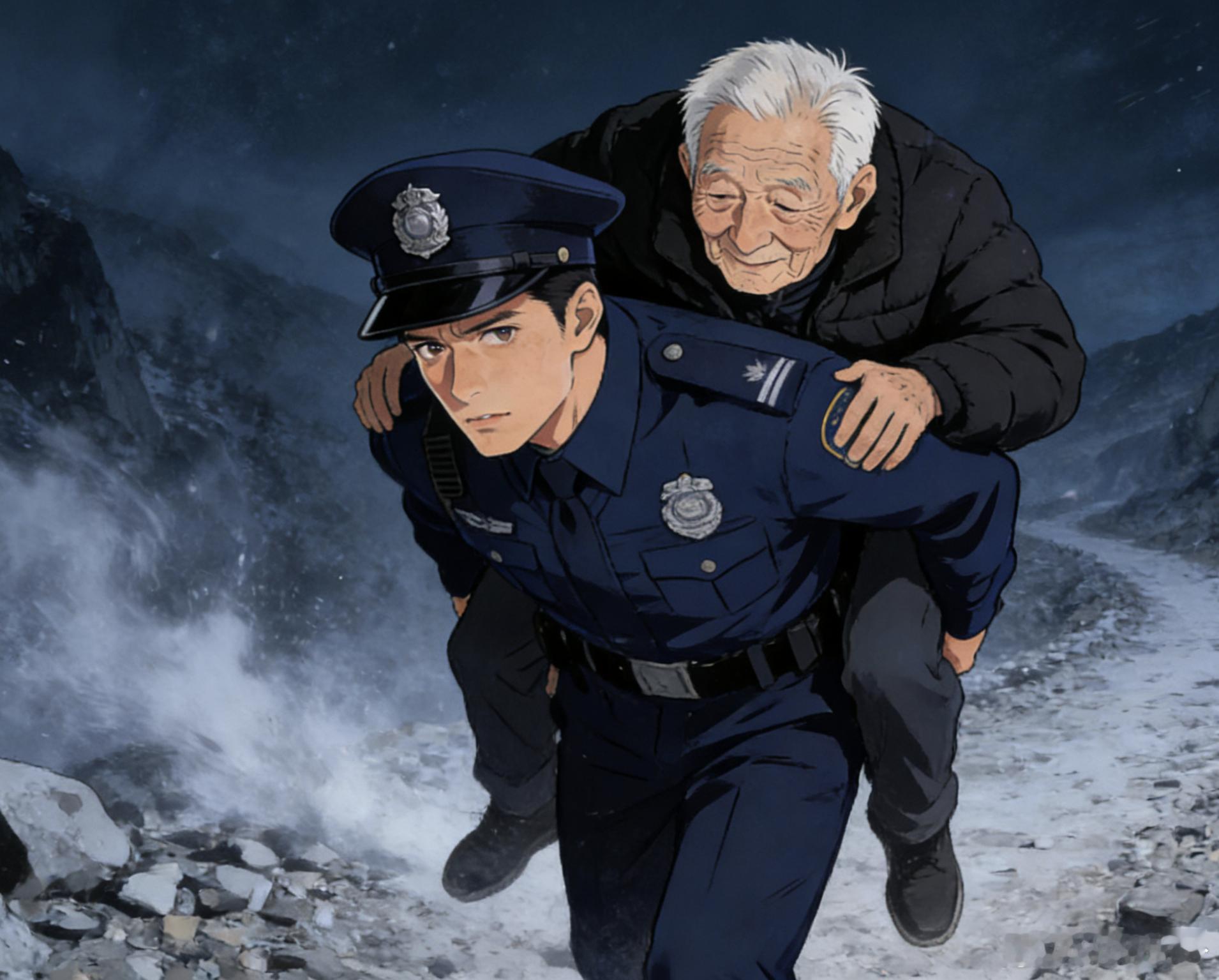 长兴水口老人深山走失，警民联手科技寻人，一句“我来背”开启跨年夜暖心接力，这一背