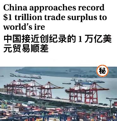 首次一个国家贸易顺差，超过1万亿美元！
​马克龙回去后，欧洲又开始集体沉默，东方